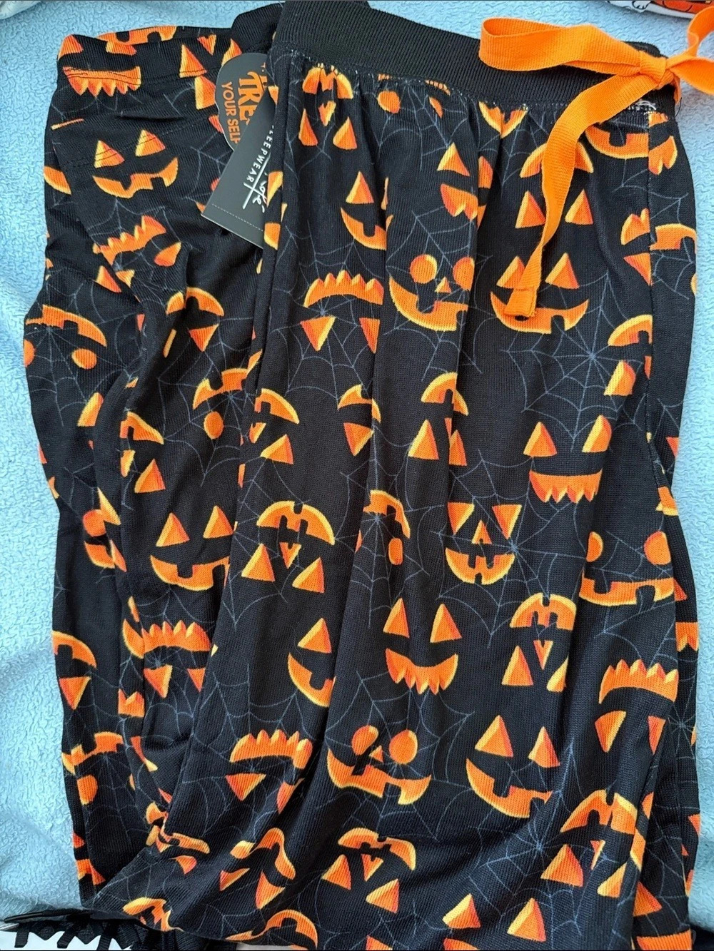 René Rofé Halloween Pajama Pants Black & Orange Size Medium NWT